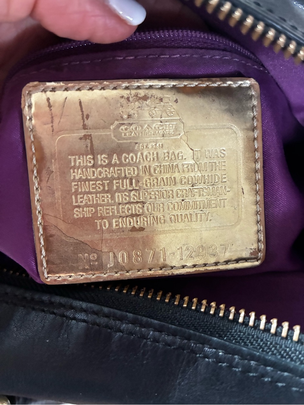 Coach EUC Madison Sabrina Black Leather Shoulder Satchel with Gold Hardware - Picture 11 of 16